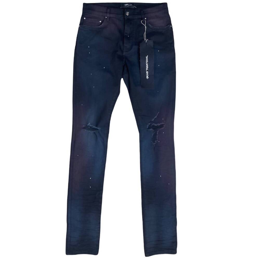NEW DEAD THAN COOL men's skinny fit jean in spray thrasher